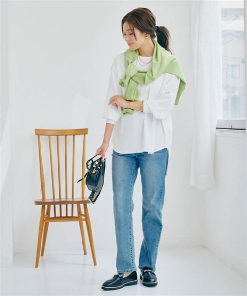 nissen（ニッセン）の「バックファスナージョーゼットトップス（Tシャツ/カットソー・レディース・ブラック/オフホワイト・S/M/L/LL）」の3枚目の写真