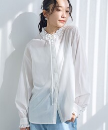 coen | 【イージーケア】フリルネックシャツ(シャツ/ブラウス)