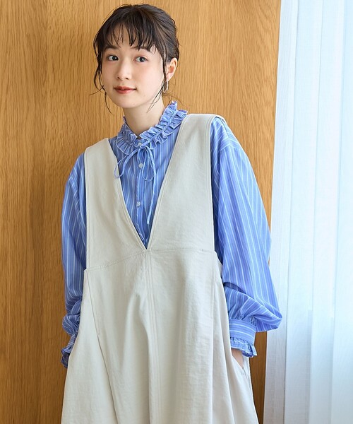 coen(コーエン)の「【イージーケア】フリルネックシャツ(シャツ/ブラウス・レディース・その他1/オフホワイト/ライトブルー/その他3・L/M)」の21枚目の写真