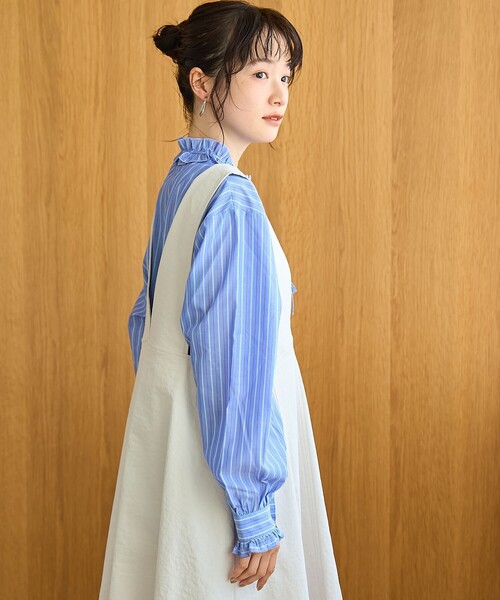 coen(コーエン)の「【イージーケア】フリルネックシャツ(シャツ/ブラウス・レディース・その他1/オフホワイト/ライトブルー/その他3・L/M)」の20枚目の写真