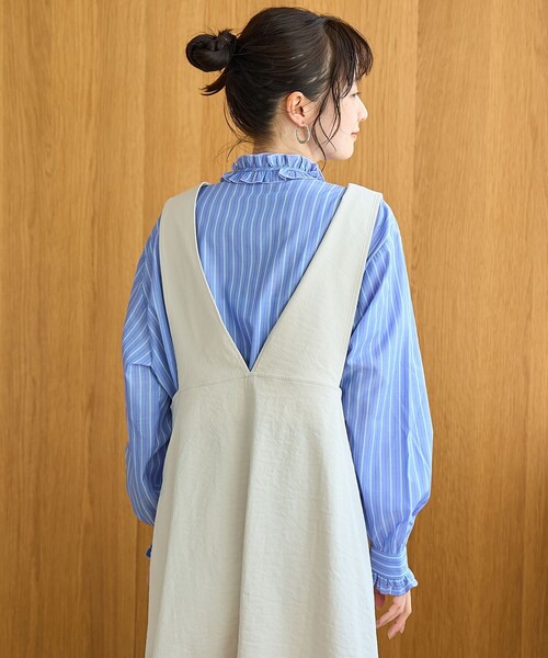 coen(コーエン)の「【イージーケア】フリルネックシャツ(シャツ/ブラウス・レディース・その他1/オフホワイト/ライトブルー/その他3・L/M)」の19枚目の写真