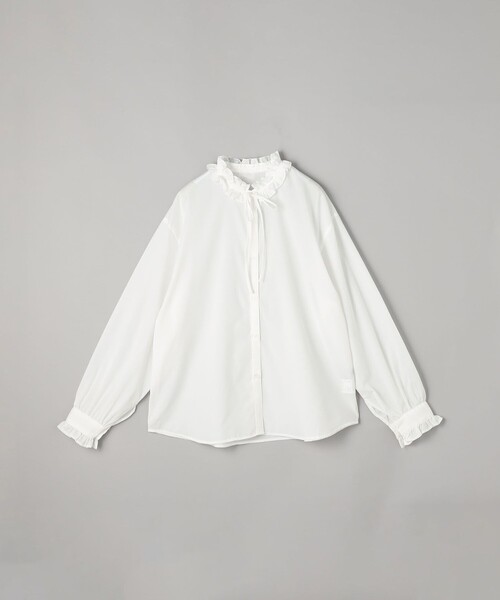 coen(コーエン)の「【イージーケア】フリルネックシャツ(シャツ/ブラウス・レディース・その他1/オフホワイト/ライトブルー/その他3・L/M)」の11枚目の写真