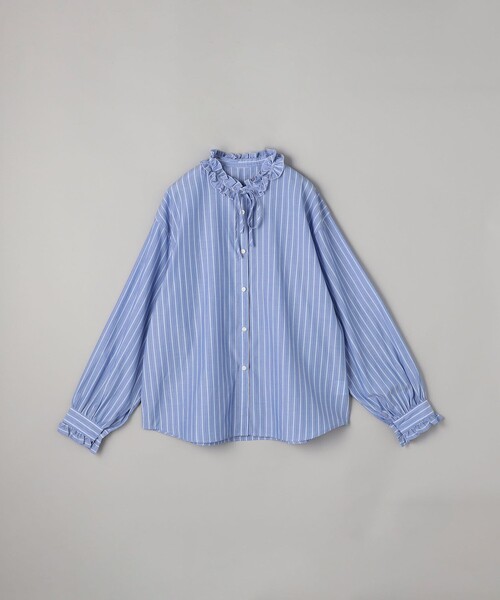 coen(コーエン)の「【イージーケア】フリルネックシャツ(シャツ/ブラウス・レディース・その他1/オフホワイト/ライトブルー/その他3・L/M)」の7枚目の写真