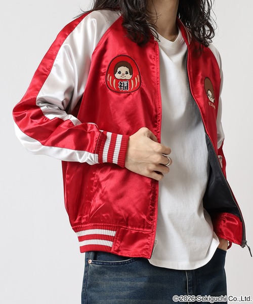 FUNALIVE（ファンアライブ）の「モンチッチ刺繍スカジャン（スカジャン・レディース・ブラック×シルバー/レッド系その他・M/L/LL）」の22枚目の写真