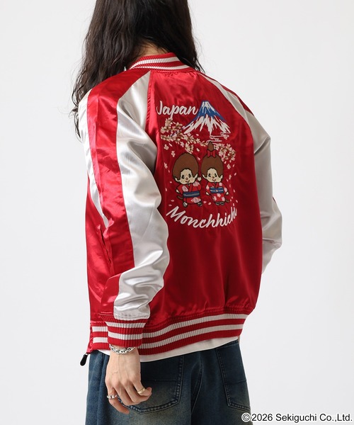 FUNALIVE（ファンアライブ）の「モンチッチ刺繍スカジャン（スカジャン・レディース・ブラック×シルバー/レッド系その他・M/L/LL）」の19枚目の写真