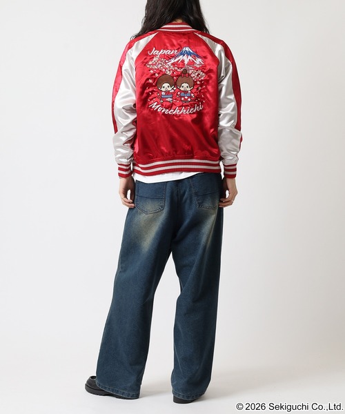 FUNALIVE（ファンアライブ）の「モンチッチ刺繍スカジャン（スカジャン・レディース・ブラック×シルバー/レッド系その他・M/L/LL）」の18枚目の写真