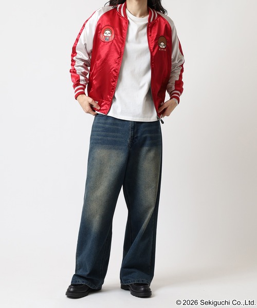 FUNALIVE（ファンアライブ）の「モンチッチ刺繍スカジャン（スカジャン・レディース・ブラック×シルバー/レッド系その他・M/L/LL）」の16枚目の写真