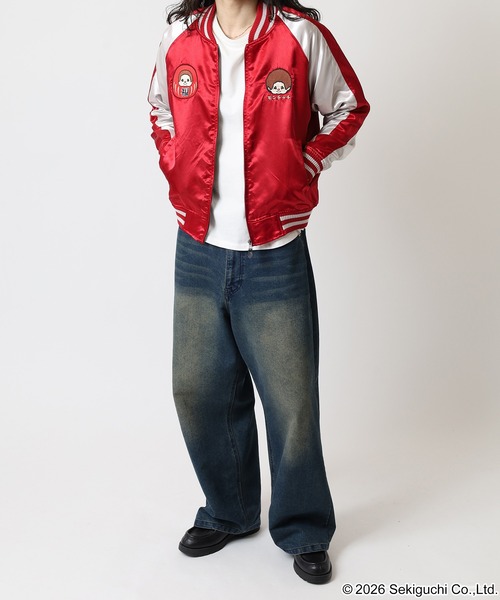 FUNALIVE（ファンアライブ）の「モンチッチ刺繍スカジャン（スカジャン・レディース・ブラック×シルバー/レッド系その他・M/L/LL）」の15枚目の写真