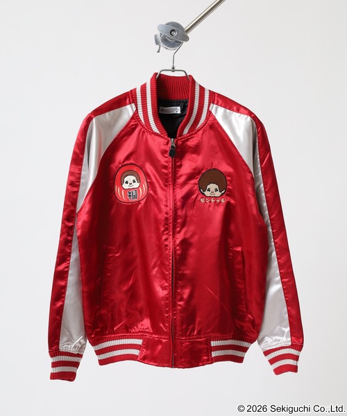 FUNALIVE（ファンアライブ）の「モンチッチ刺繍スカジャン（スカジャン・レディース・ブラック×シルバー/レッド系その他・M/L/LL）」の14枚目の写真