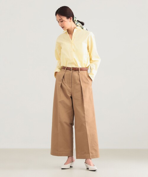 Demi-Luxe BEAMS(デミルクス ビームス)の「タック チノ ワイドパンツ(チノパンツ・レディース・オフホワイト/ベージュ・36/38)」の8枚目の写真