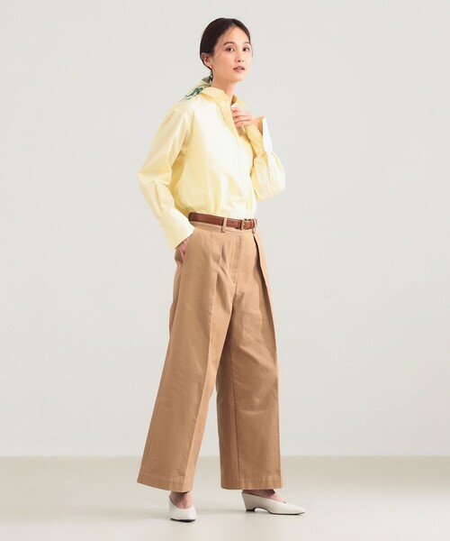 Demi-Luxe BEAMS(デミルクス ビームス)の「タック チノ ワイドパンツ(チノパンツ・レディース・オフホワイト/ベージュ・36/38)」の10枚目の写真