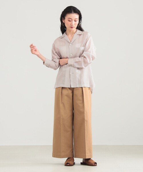 Demi-Luxe BEAMS(デミルクス ビームス)の「タック チノ ワイドパンツ(チノパンツ・レディース・オフホワイト/ベージュ・36/38)」の13枚目の写真