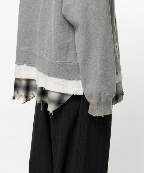 Maison MIHARA YASUHIRO（メゾンミハラヤスヒロ）の「Triple Layered Hoodie（スウェット・メンズ・ブラック・44/46）」の7枚目の写真