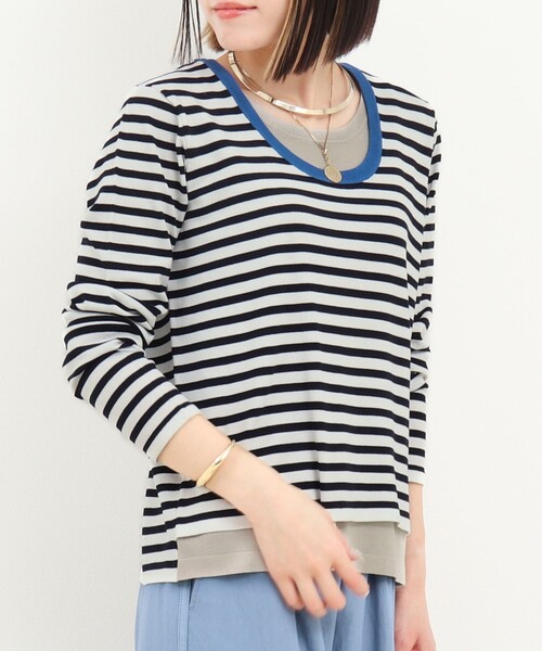 NOLLEY’S（ノーリーズ）の「レイヤード風ニットプルオーバー（ニット/セーター・レディース・グレー系その他/ホワイト系その他・38）」の4枚目の写真