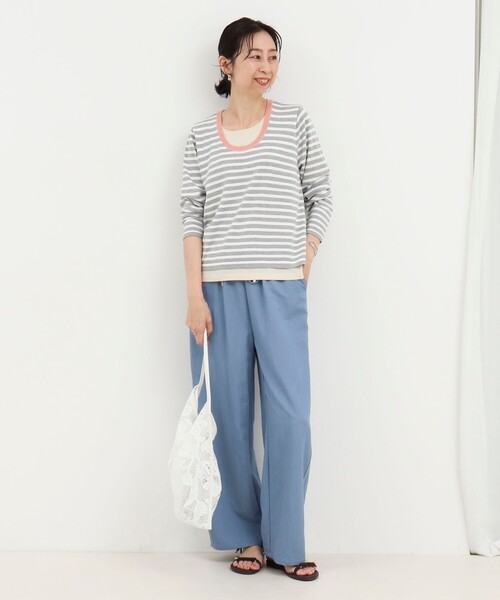 NOLLEY’S（ノーリーズ）の「レイヤード風ニットプルオーバー（ニット/セーター・レディース・グレー系その他/ホワイト系その他・38）」の9枚目の写真