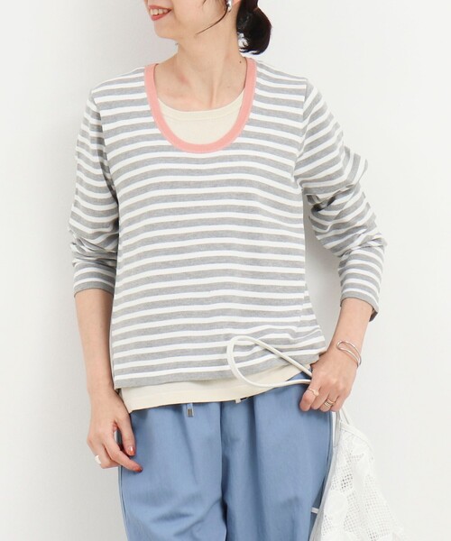 NOLLEY’S（ノーリーズ）の「レイヤード風ニットプルオーバー（ニット/セーター・レディース・グレー系その他/ホワイト系その他・38）」の10枚目の写真