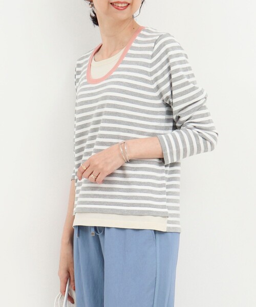 NOLLEY’S（ノーリーズ）の「レイヤード風ニットプルオーバー（ニット/セーター・レディース・グレー系その他/ホワイト系その他・38）」の12枚目の写真