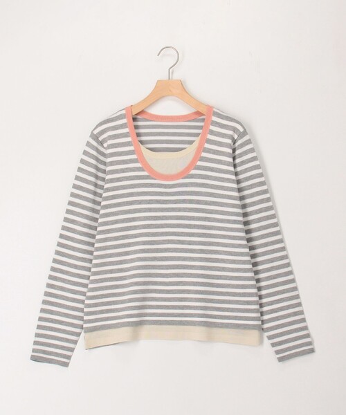 NOLLEY’S（ノーリーズ）の「レイヤード風ニットプルオーバー（ニット/セーター・レディース・グレー系その他/ホワイト系その他・38）」の15枚目の写真