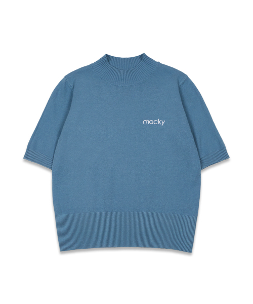 MACKY(マッキー)の「ハーフネックビスコースニットスカイブルー(ニット/セーター・レディース・その他・FREE)」の3枚目の写真