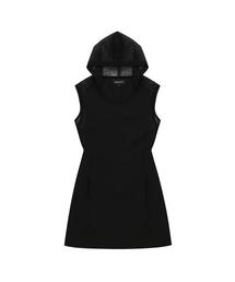 WOOALONG（ウアロン）の「Hood mini one-piece - BLACK（ワンピース）」
