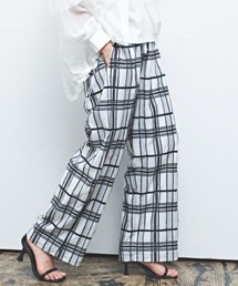 MUUNAA（ムウナ）の「シアーフリンジチェックロングパンツ（その他パンツ）」