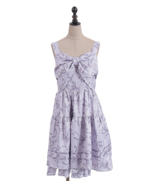 リボン柄ドールジャンスカ（ジャンパースカート）｜axes femme