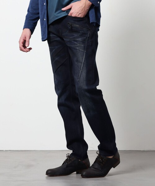 HIDEAWAYS NICOLE（ハイダウェイニコル）の「バイロフトストレッチデニムパンツ（デニムパンツ・メンズ・ブラック/ホワイト/その他2・XL/L/S/M）」の2枚目の写真