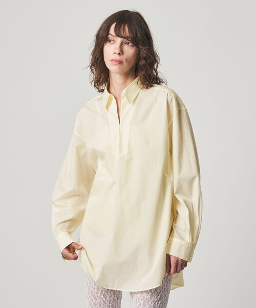 Steven Alan(スティーブンアラン)の「<Steven Alan>コットン スキッパー シャツ(シャツ/ブラウス・レディース・オフホワイト/コバルトブルー/ダークグレー・M/S)」の2枚目の写真