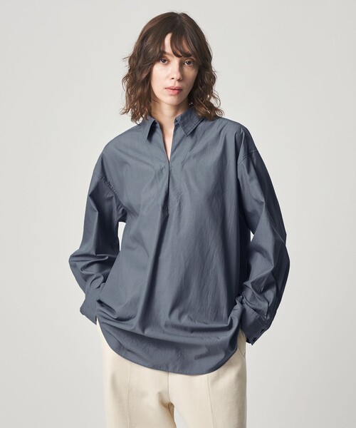 Steven Alan(スティーブンアラン)の「<Steven Alan>コットン スキッパー シャツ(シャツ/ブラウス・レディース・オフホワイト/コバルトブルー/ダークグレー・M/S)」の4枚目の写真