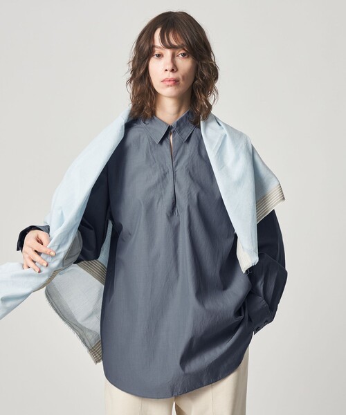 Steven Alan(スティーブンアラン)の「<Steven Alan>コットン スキッパー シャツ(シャツ/ブラウス・レディース・オフホワイト/コバルトブルー/ダークグレー・M/S)」の6枚目の写真