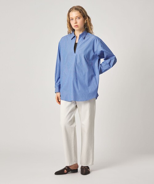 Steven Alan(スティーブンアラン)の「<Steven Alan>コットン スキッパー シャツ(シャツ/ブラウス・レディース・オフホワイト/コバルトブルー/ダークグレー・M/S)」の9枚目の写真