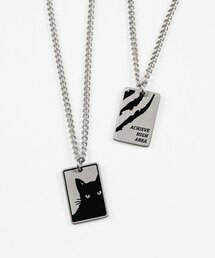 ACHA（アチャ）の「サージカルステンレス ネコ 両面ネックレス _ シルバー（ネックレス）」