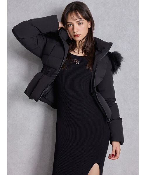 GYDA（ジェイダ）の「GDベルト付きショートダウンコート（ダウンジャケット/コート・レディース・ブラック/オフホワイト・FREE）」の21枚目の写真