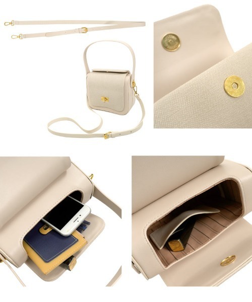 KOBE LETTUCE（コウベレタス）の「異素材ボックスバッグ（ハンドバッグ・レディース・ブラウン/ブルー/アイボリー/ブラック・F）」の11枚目の写真