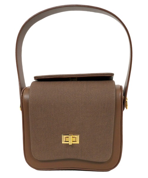 KOBE LETTUCE（コウベレタス）の「異素材ボックスバッグ（ハンドバッグ・レディース・ブラウン/ブルー/アイボリー/ブラック・F）」の14枚目の写真