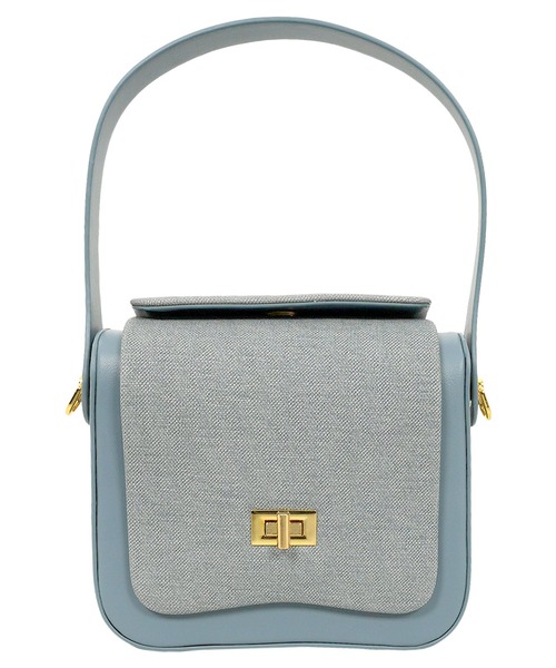 KOBE LETTUCE（コウベレタス）の「異素材ボックスバッグ（ハンドバッグ・レディース・ブラウン/ブルー/アイボリー/ブラック・F）」の15枚目の写真