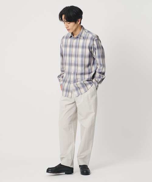 BEAUTY&YOUTH UNITED ARROWS（ビューティーアンドユースユナイテッドアローズ）の「尾州 TW オンブレ チェック レギュラー シャツ GRANDE TAPERD型 ウォッシャブル MADE IN JAPAN（シャツ/ブラウス・メンズ・ネイビー/グレー系・S/M/XL/L）」の7枚目の写真