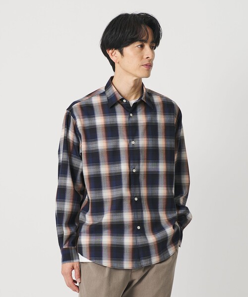 BEAUTY&YOUTH UNITED ARROWS（ビューティーアンドユースユナイテッドアローズ）の「尾州 TW オンブレ チェック レギュラー シャツ GRANDE TAPERD型 ウォッシャブル MADE IN JAPAN（シャツ/ブラウス・メンズ・ネイビー/グレー系・S/M/XL/L）」の10枚目の写真