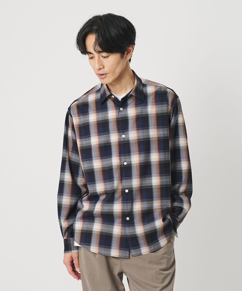 BEAUTY&YOUTH UNITED ARROWS（ビューティーアンドユースユナイテッドアローズ）の「尾州 TW オンブレ チェック レギュラー シャツ GRANDE TAPERD型 ウォッシャブル MADE IN JAPAN（シャツ/ブラウス・メンズ・ネイビー/グレー系・S/M/XL/L）」の11枚目の写真