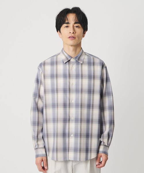BEAUTY&YOUTH UNITED ARROWS（ビューティーアンドユースユナイテッドアローズ）の「尾州 TW オンブレ チェック レギュラー シャツ GRANDE TAPERD型 ウォッシャブル MADE IN JAPAN（シャツ/ブラウス・メンズ・ネイビー/グレー系・S/M/XL/L）」の13枚目の写真