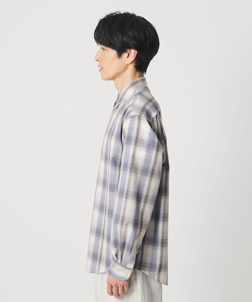 BEAUTY&YOUTH UNITED ARROWS（ビューティーアンドユースユナイテッドアローズ）の「尾州 TW オンブレ チェック レギュラー シャツ GRANDE TAPERD型 ウォッシャブル MADE IN JAPAN（シャツ/ブラウス・メンズ・ネイビー/グレー系・S/M/XL/L）」の14枚目の写真