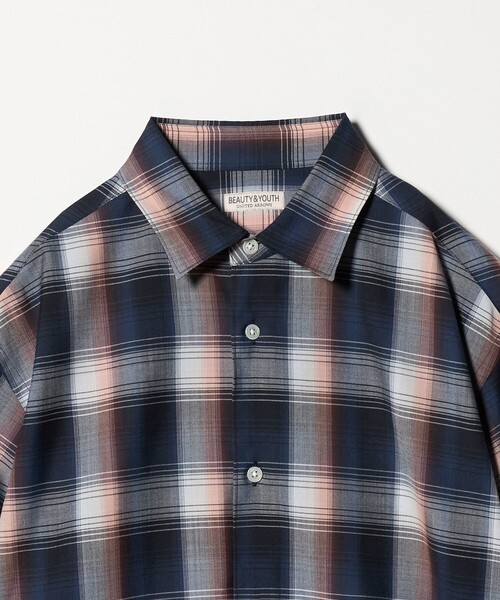 BEAUTY&YOUTH UNITED ARROWS（ビューティーアンドユースユナイテッドアローズ）の「尾州 TW オンブレ チェック レギュラー シャツ GRANDE TAPERD型 ウォッシャブル MADE IN JAPAN（シャツ/ブラウス・メンズ・ネイビー/グレー系・S/M/XL/L）」の20枚目の写真