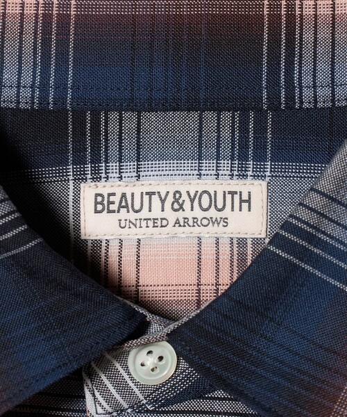 BEAUTY&YOUTH UNITED ARROWS（ビューティーアンドユースユナイテッドアローズ）の「尾州 TW オンブレ チェック レギュラー シャツ GRANDE TAPERD型 ウォッシャブル MADE IN JAPAN（シャツ/ブラウス・メンズ・ネイビー/グレー系・S/M/XL/L）」の3枚目の写真