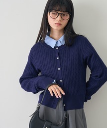 【NOGLE/ノグル】ミニケーブルニットカーディガン