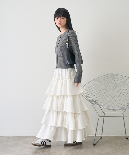 NOGLE(ノグル)の「【NOGLE/ノグル】ミニケーブルニットカーディガン(カーディガン/ボレロ・レディース・ピンク/アイボリー/ネイビー/ブルー/グレー・FREE)」の15枚目の写真