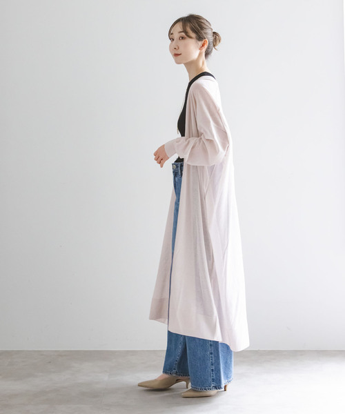 Noble(ノーブル)の「18Gシアーロングカーディガン(カーディガン/ボレロ・レディース・ライトグレー/モカ/ブラック・FREE)」の4枚目の写真