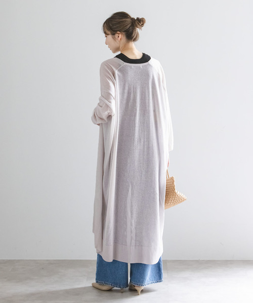 Noble(ノーブル)の「18Gシアーロングカーディガン(カーディガン/ボレロ・レディース・ライトグレー/モカ/ブラック・FREE)」の5枚目の写真