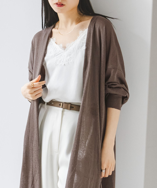 Noble(ノーブル)の「18Gシアーロングカーディガン(カーディガン/ボレロ・レディース・ライトグレー/モカ/ブラック・FREE)」の7枚目の写真