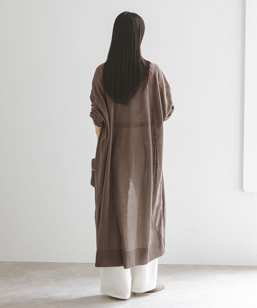 Noble(ノーブル)の「18Gシアーロングカーディガン(カーディガン/ボレロ・レディース・ライトグレー/モカ/ブラック・FREE)」の9枚目の写真