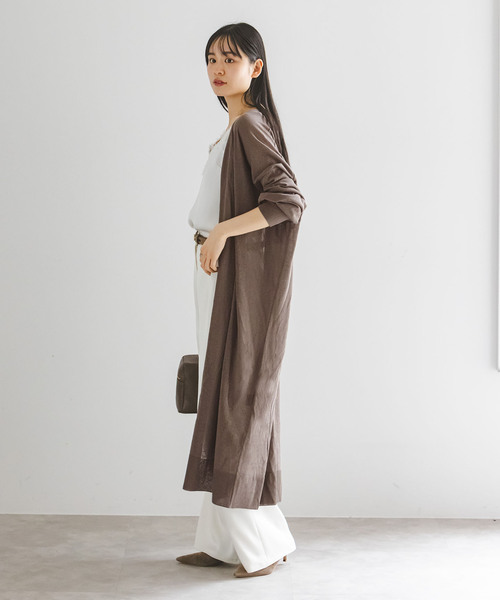 Noble(ノーブル)の「18Gシアーロングカーディガン(カーディガン/ボレロ・レディース・ライトグレー/モカ/ブラック・FREE)」の10枚目の写真